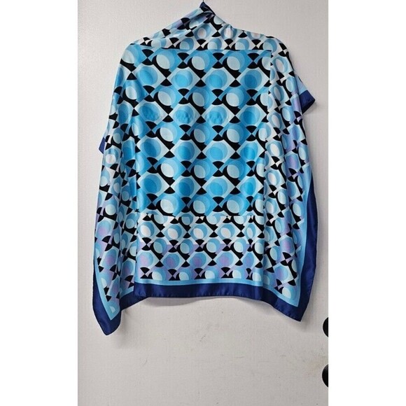 Vintage Set Of 2 Geometric Square And Rectangular Scarves - Picture 2 of 5